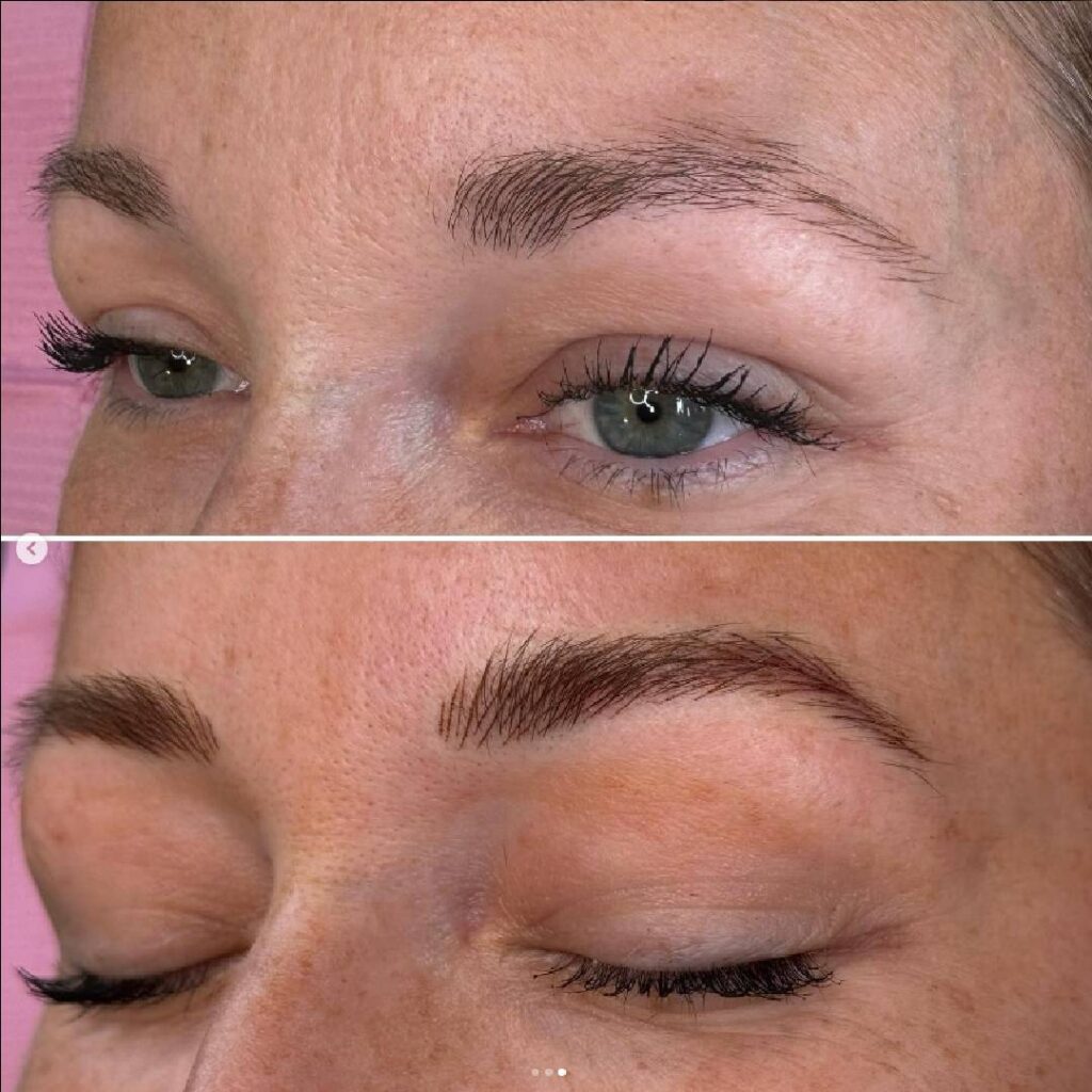 Eyebrow microblading transformation
