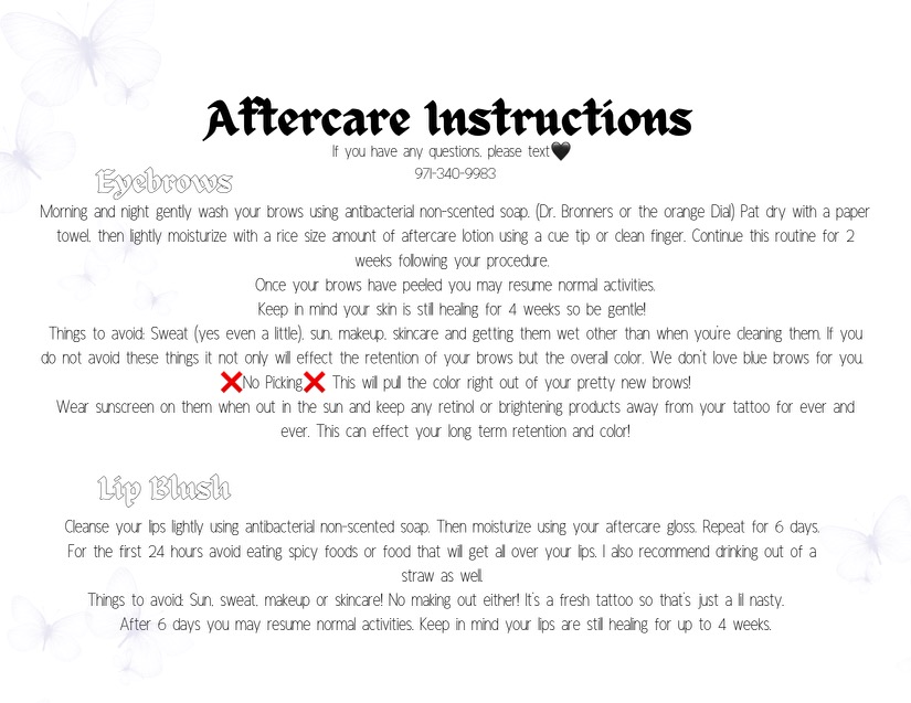 Aftercare Instructions
